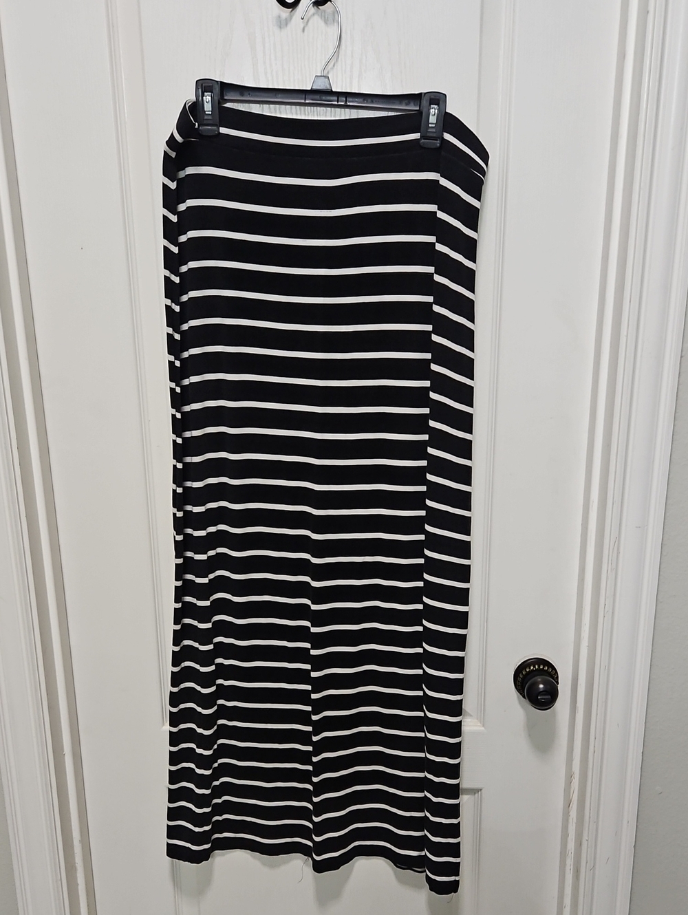 Apt. 9 Black and White Striped Maxi Skirt